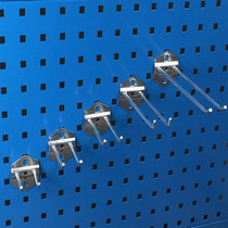 Double oblique hook hole board hook Hardware tool finishing rack Hanging board hook Material rack Display rack Storage rack
