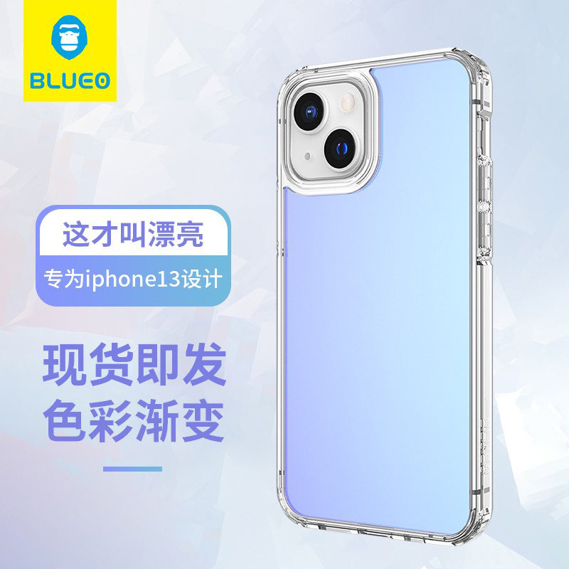 Blue Scarlet Bluo Apple 13 Mobile Phone Protection Shell iphone12promax Protective Sleeve Transparent New Gradual Layer Dazzling Gorilla Ultra Slim 12pro minimalist blue orange male and female