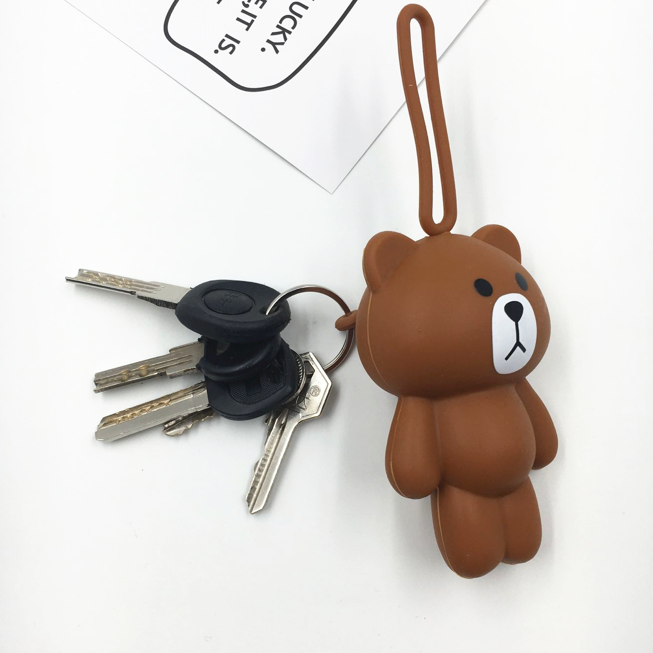 Rabbit key bag nữ silicone Phim hoạt hình Hàn Quốc dễ thương móc chìa khóa cặp đôi dây rút sáng tạo móc chìa khóa 2018 mới ví móc khóa silicon