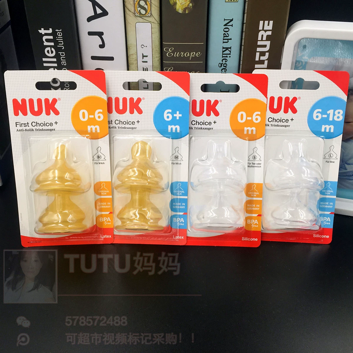 NUK núm vú giả NUK chính hãng Đức núm vú cao su silicone / núm vú cao su chống đau bụng 2 gói - Các mục tương đối Pacifier / Pacificer