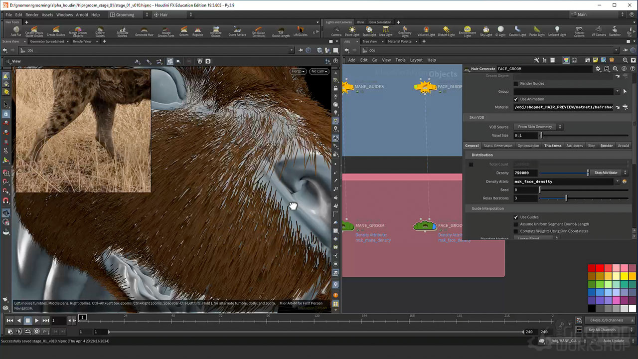 中英文字幕-Houdini动物毛发模拟阿诺德渲染教程 Fantasy Creature Grooming in Houdini 10002.jpg