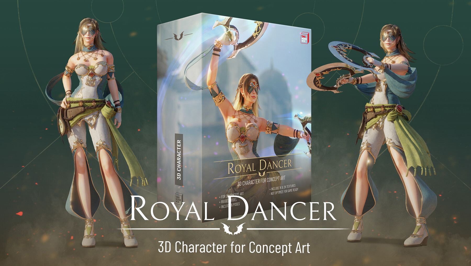 皇家舞者人物3D角色模型 Royal Dancer – 3D Character for Concept Art 皇家舞者人物3D角色模型 Royal Dancer – 3D Character for Concept Art