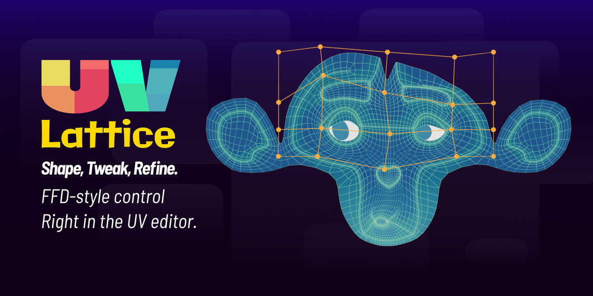 Blender自由形态变形展UV精准编辑插件 Uv Lattice V1.0