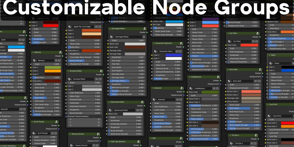 335组Blender常用程序化金属玻璃塑料岩石布料贴图材质资产预设包 Ultimate Blender Procedural Material Pack image_processing20250831-2-g7dsdy.jpg
