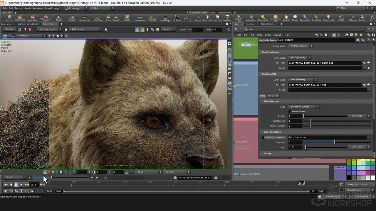 中英文字幕-Houdini动物毛发模拟阿诺德渲染教程 Fantasy Creature Grooming in Houdini 10006.jpg