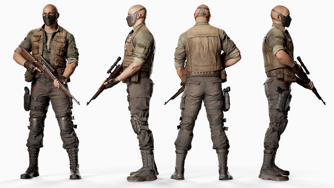 游戏反派人物角色3D模型 Bad Guy Game Character (Blender/OBJ/FBX等格式) Posed-lineup_C_S.jpg