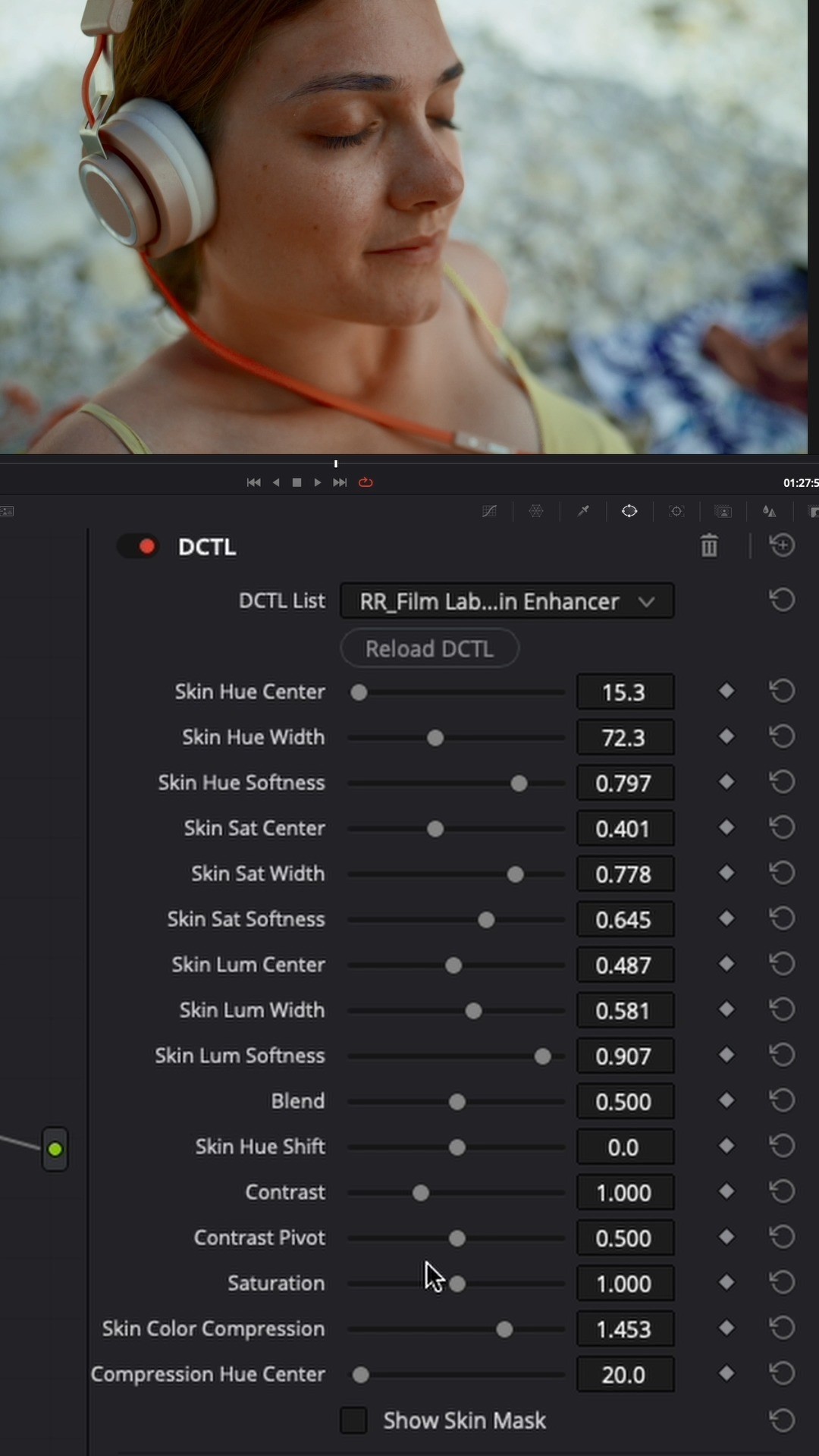 达芬奇智能皮肤调色优化DCTL节点预设 Rocket Rooster – Film Labs Skin Enhancer DCTL Davinci Resolve