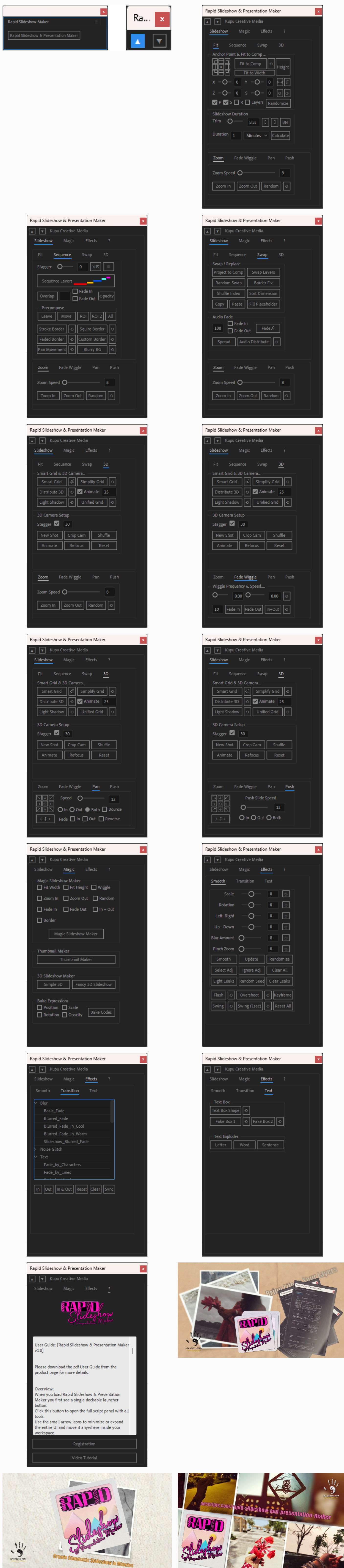 中文汉化-AE一键自动化生成照片幻灯片脚本 Rapid Slideshow & Presentation Maker V1.01 + 使用教程 中文汉化-AE一键自动化生成照片幻灯片脚本 Rapid Slideshow & Presentation Maker V1.01 + 使用教程