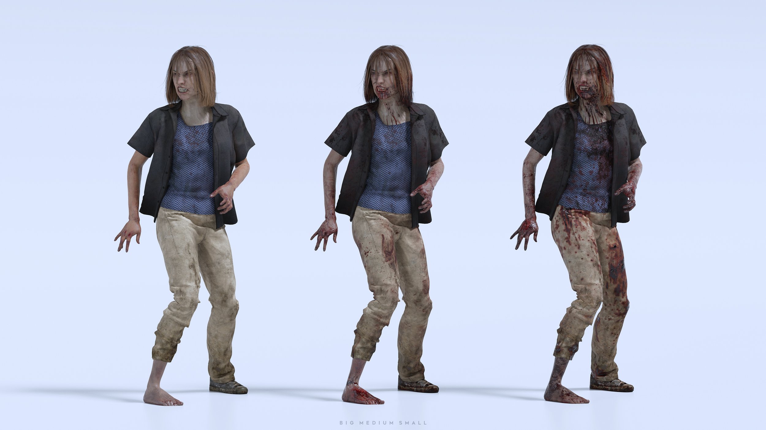 Blender/Unreal/FBX/OBJ末日病毒感染丧尸人群角色3D模型 BigMediumSmall – Infected 10011.jpg