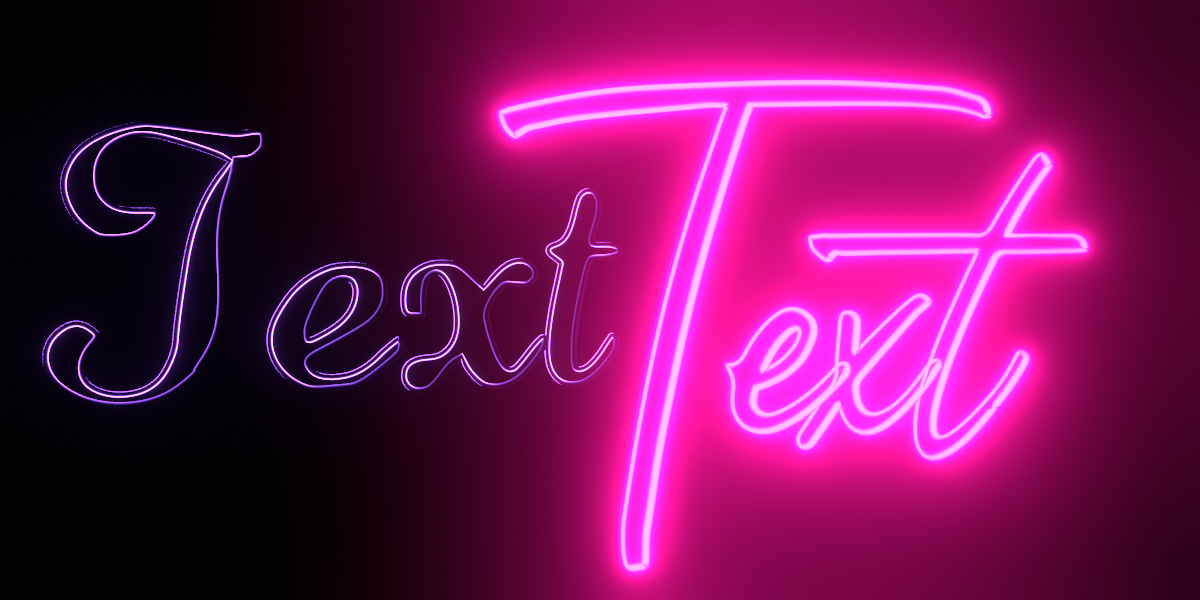 Blender插件|霓虹灯文字效果插件 Neon Text Addon v1.1