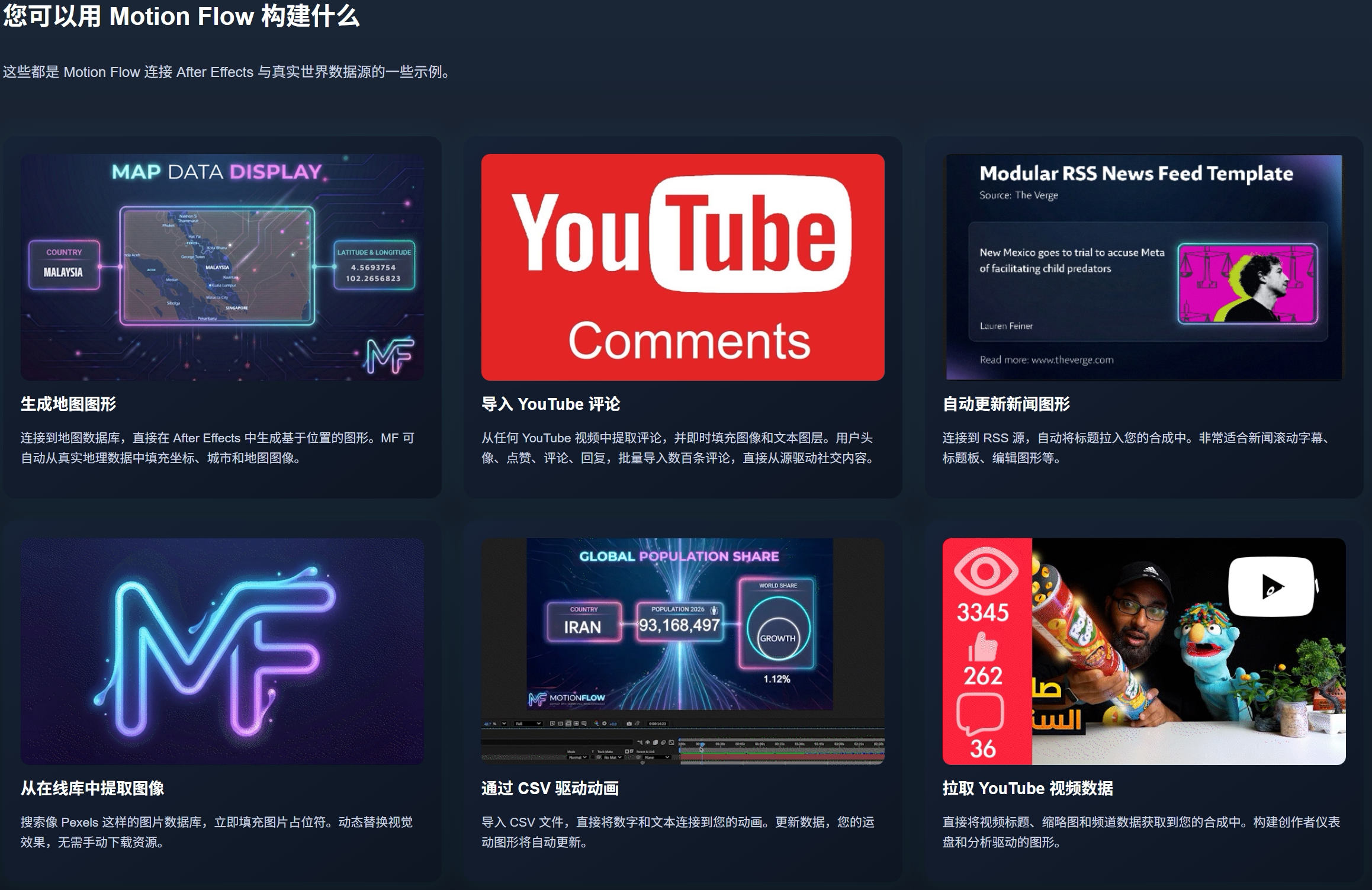 AE实时数据驱动自动化动态图形脚本 Motion Flow V1.0.0 + 使用教程 AE实时数据驱动自动化动态图形脚本 Motion Flow V1.0.0 + 使用教程