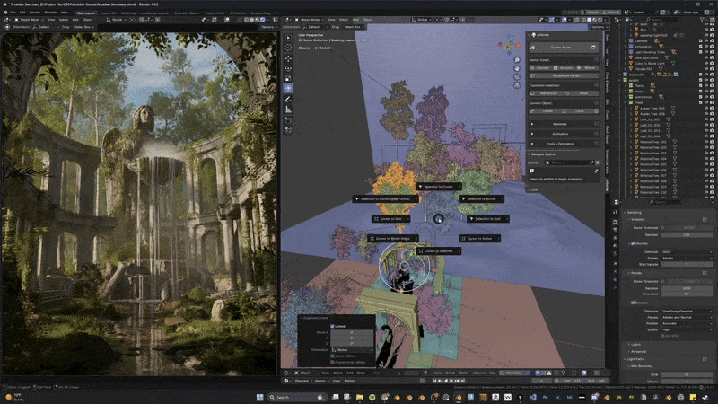 Blender自然环境资产工具库插件 Arborea v1.03 Pro switchseasonsandvariation3-ezgif.com-optimize.gif