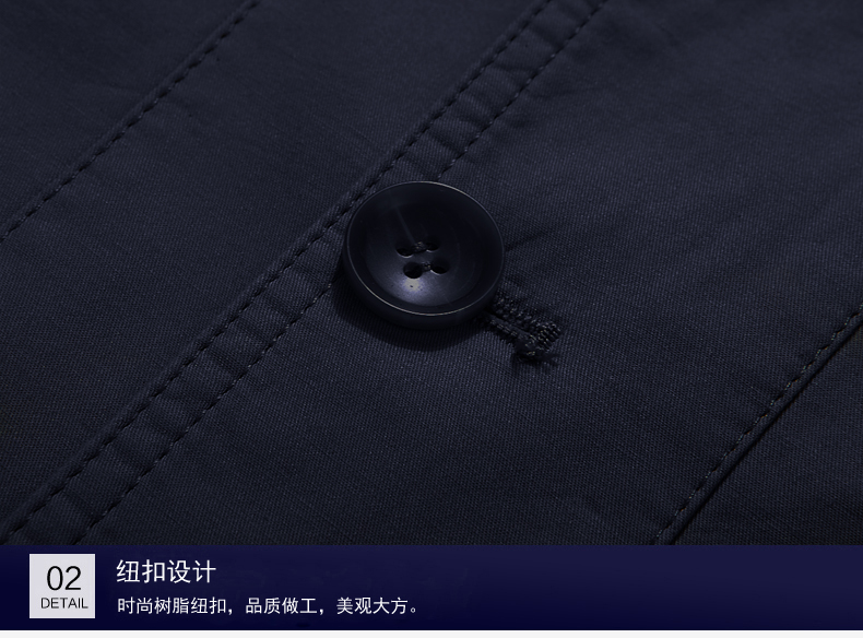 Paul cổ điển cotton áo khoác nam ve áo màu rắn nút bố phù hợp với kinh doanh bình thường nam ngắn áo khoác gió áo gió 2 mặt