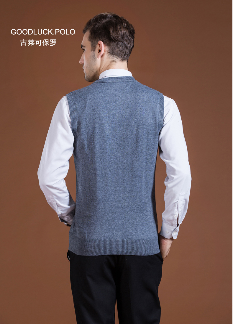 Paul cổ điển của nam giới thời trang đan cardigan mùa xuân và mùa thu kinh doanh mới giản dị len áo len vest vest