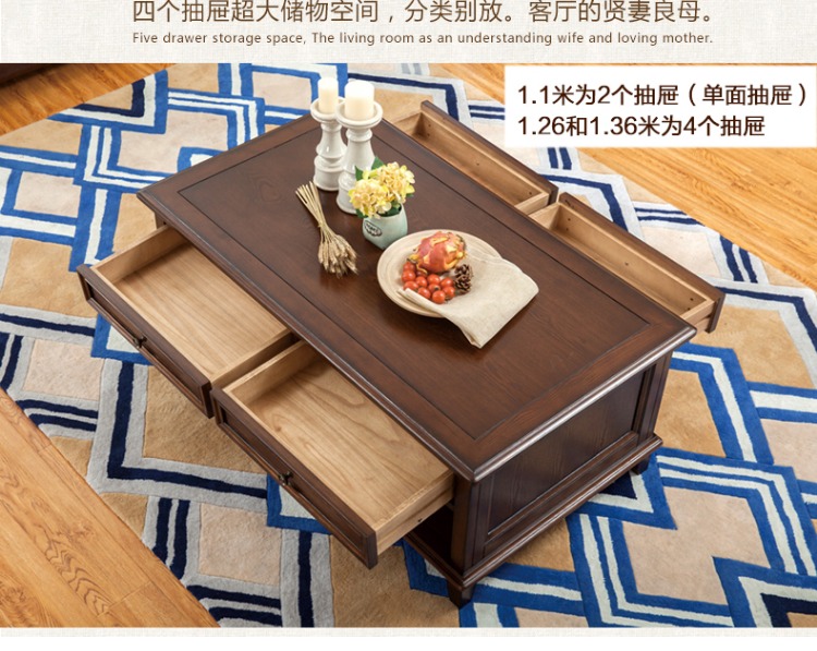 Ash American American bàn cà phê Bàn cà phê Mỹ gỗ rắn Mỹ nội thất căn hộ nhỏ Mỹ bàn cà phê kết hợp bàn cà phê - Bàn trà bàn phòng khách nhỏ