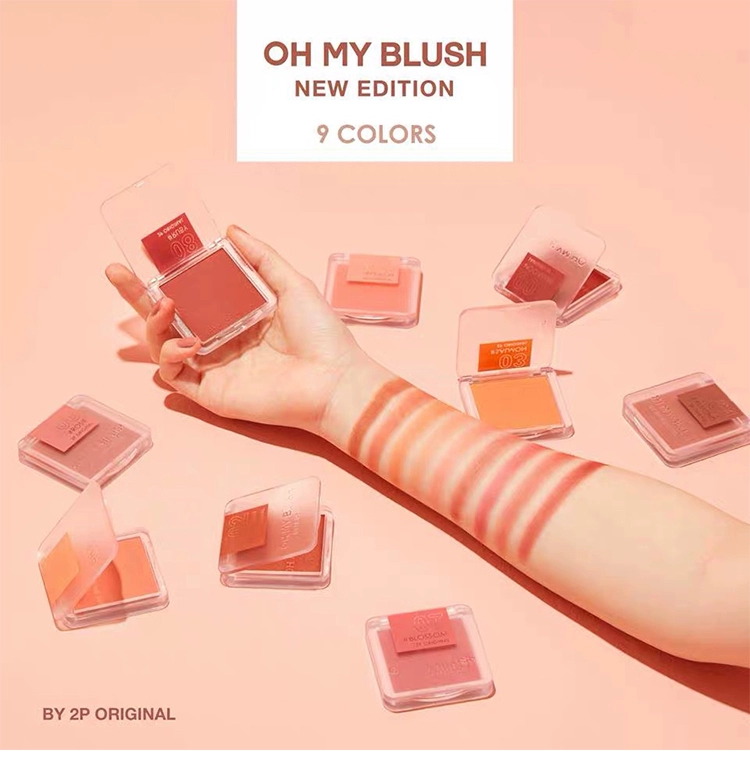 Nguồn cung cấp tình yêu! Trang điểm Thái Lan 2p Original Monochrome Matte Blush, Bean Paste Pumpkin Dry Rose - Blush / Cochineal