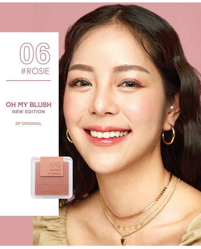 Nguồn cung cấp tình yêu! Trang điểm Thái Lan 2p Original Monochrome Matte Blush, Bean Paste Pumpkin Dry Rose - Blush / Cochineal