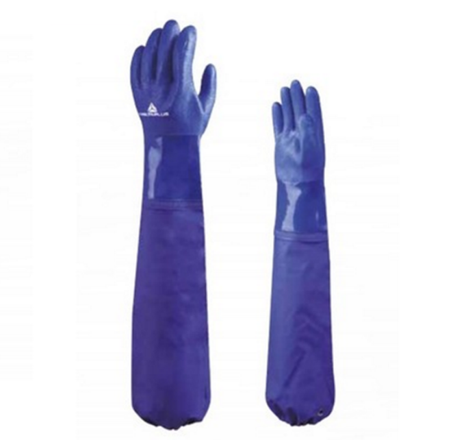 Delta 201766 extended PVC anti-chemical gloves VE766 13 knit lining PVC coated cotton