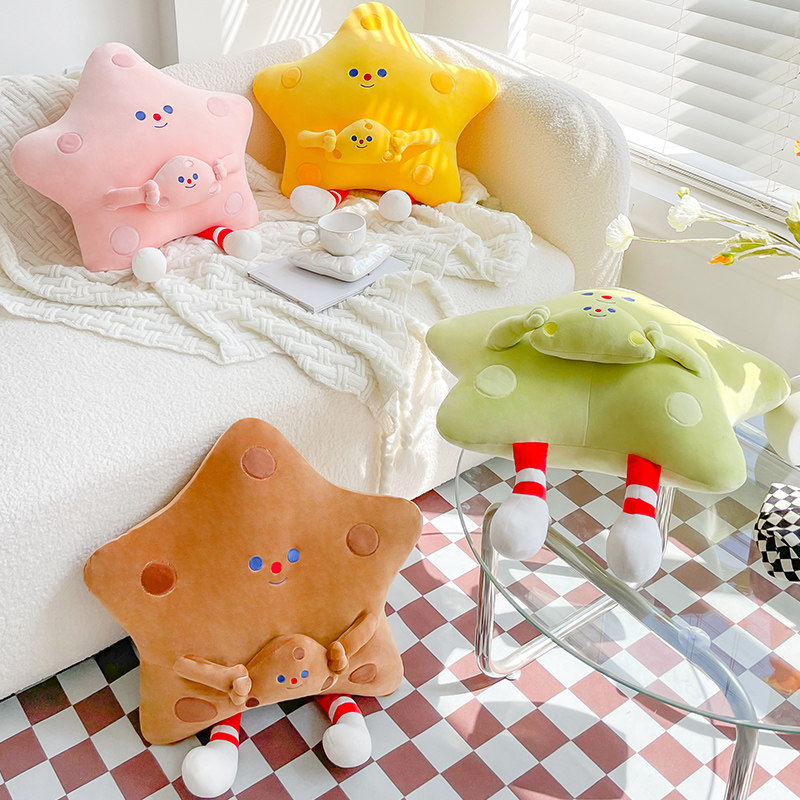 ins wind cheese pentagram decorated with pillow living-room sofa healing floating window cute back cushion bedroom bed leaning back