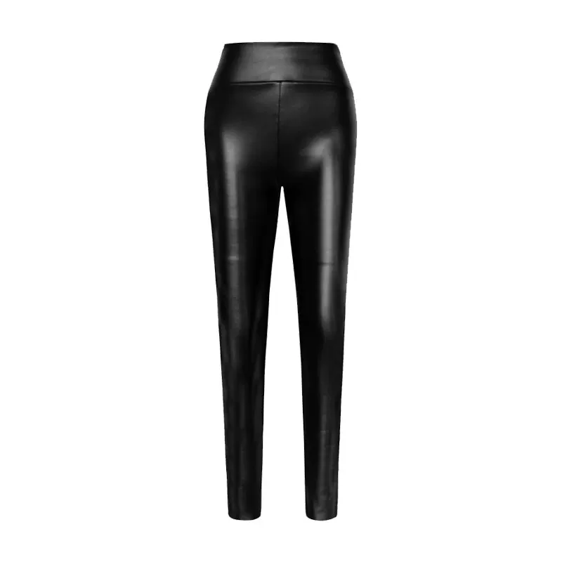 Warm thin base polyurethane matte trousers, tight, high waist