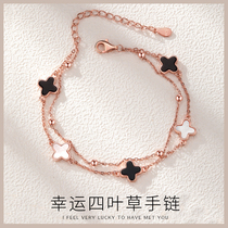 四叶草手链女银饰2021新款百搭小众设计女生圣诞节生日礼物送女友
