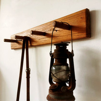 Old elm solid wood wall-mounted clothes rack hat hook living room bedroom floor-to-ceiling hanger simple and quaint household simple bag rack