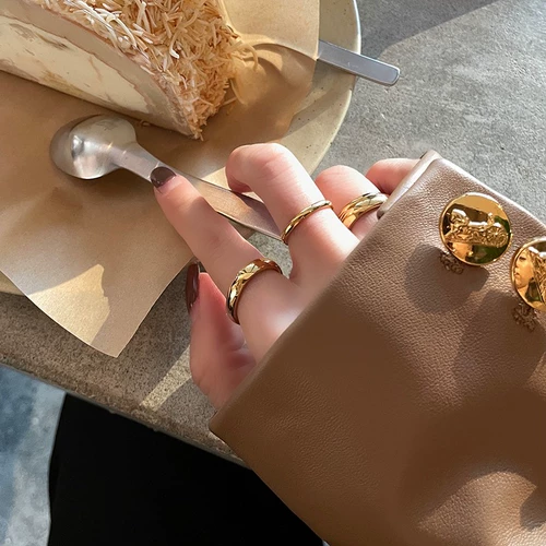 TKSTYLEACC Универсальное глянцевое золотое кольцо, делается под заказ, простой и элегантный дизайн, на указательный палец