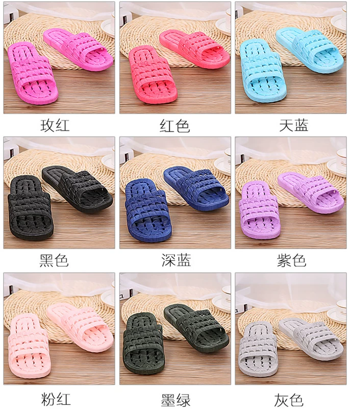 Mùa hè bị rò rỉ nhựa flip-flops trong phòng tắm, dép mát mẻ, chống trơn trượt nhà, dép tắm, nam giới và phụ nữ