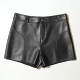 Приталенные штаны, шорты, демисезонные сапоги, свободный прямой крой, из натуральной кожи