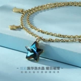 Swarovski, браслет на ногу, аксессуар, стиль, золото 14 карат