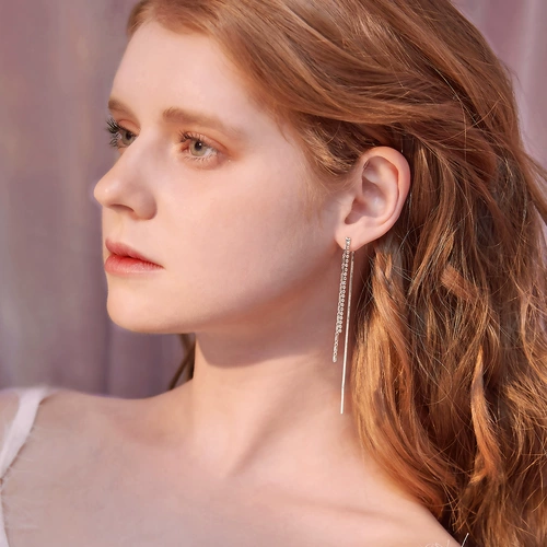 Серьги, небольшие длинные универсальные клипсы, французский стиль, городской стиль