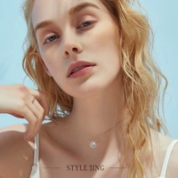 Платиновое ожерелье, цепочка до ключиц на день Святого Валентина, серебро 925 пробы, легкий роскошный стиль, подарок на день рождения