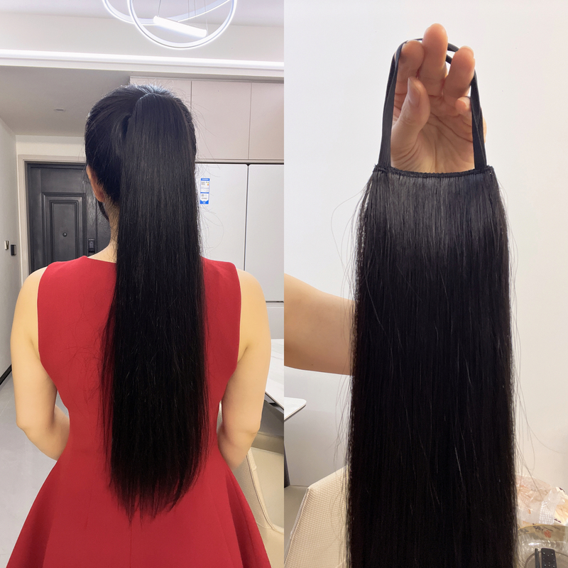 New Double Elastic High Ponytail Full Real Hair Bun Ponytail, Small, Lightweight, Natural Wig for Women with Long Straight Hair New Double Elastic High Ponytail Full Real Hair Bun Ponytail, Small, Lightweight, Natural Wig for Women with Long Straight Hair