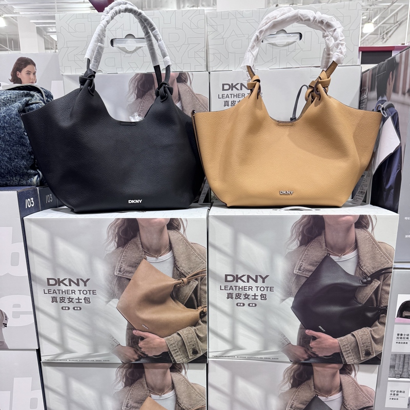 Sam Dkny Genuine Leather Women's Tote Bag Knotted Handbag Shoulder Bag Large Capacity Commuter Cowhide Underarm Women's Bag