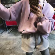 Nhà của chị em, eo thon, quần ống rộng, nữ 2018 mới dày mùa đông, mặc ngoài mỏng, quần short