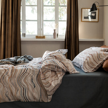 Total cotton Nordic light and luxurious printed four sets 1 5 m 1 8m Bedsheets with four pieces of cover 2 m bed bedding