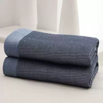Japanese-style pure cotton waffle double air-conditioning blanket Single lunch break blanket Towel quilt Cotton summer summer cool blanket