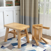 Soler small wooden stool bench bamboo stool low shoe change shoe stool Adult household living room solid wood children children summer cool