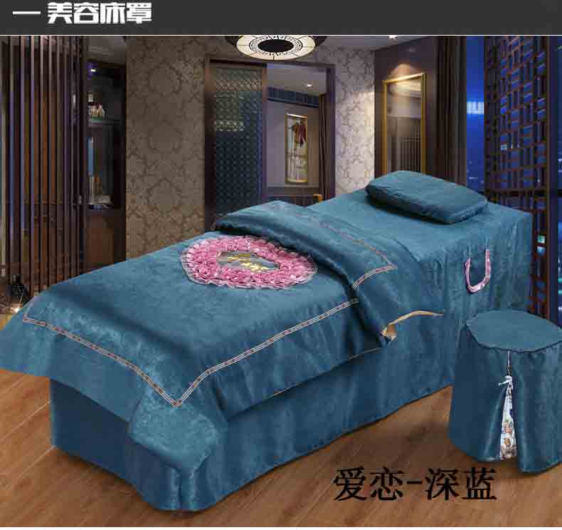 Một gia đình bốn dày bedspread liệu pháp làm đẹp massage massage giường SPA thẩm mỹ viện với lỗ giường tùy chỉnh gói - Trang bị tấm ga spa