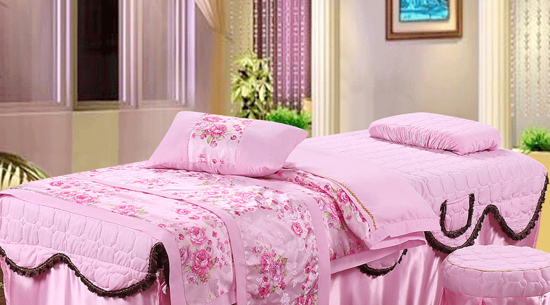 Beauty khăn trải giường gia đình bốn tấm gắn với lỗ phổ biến cao cấp phong cách châu Âu tối giản massage SPA thẩm mỹ viện tùy chỉnh - Trang bị tấm mẫu ga trải giường spa