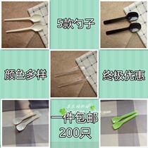Disposable individually wrapped Spoon pudding spoon ice cream scoop dessert plastic yogurt cake milkshake mixing spoon