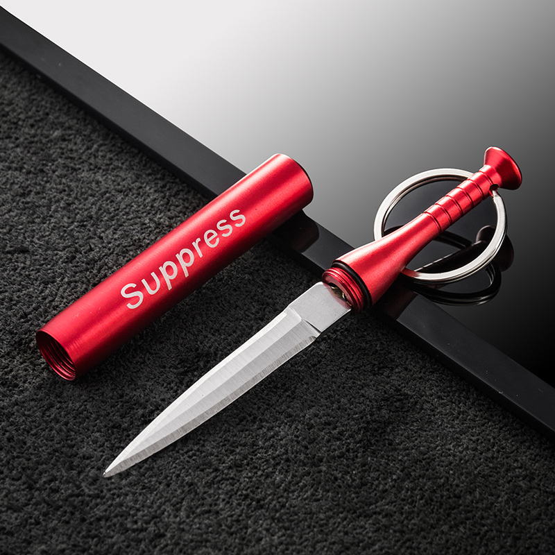 Unpack the express out of the box knife keychain pendant Creative personality key ring ring pendant Portable gadget