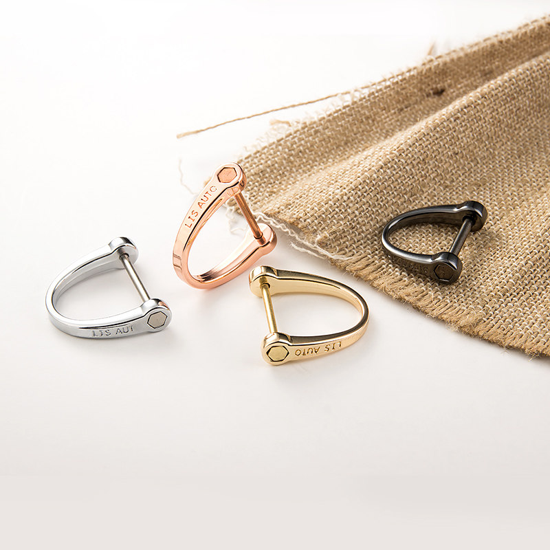 Car remote control horseshoe chain keychain accessories D chain key ring pendant lock key hanging decoration DIY material