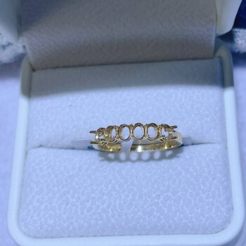 18k gold 6-piece row setting ring with empty setting