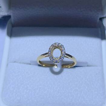 18k gold au750 zirconium ring with moissanite diamond