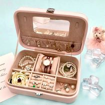 Jewelry box Leather princess European style jewelry box Jewelry finishing box Earrings earrings ring Earrings jewelry storage box