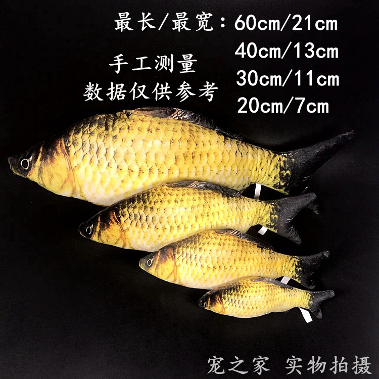 Pet Toys Simulated Plush Grass Carp Cats, Dogs and Dogs Interactive Toys Contains Catnip, Safe and Environmentally Friendly