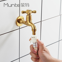  Titanium gold brass single cold mop pool faucet Universal 4-point interface Washing machine special connector nozzle conversion head