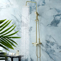 Little Fairy Love Zirconium Golden Light Luxury Style Thermostatic Shower Set Rotating Wall Faucet