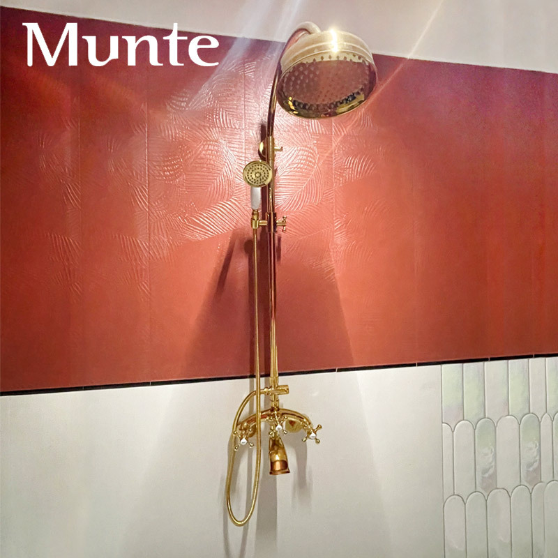 German Mustang Supercharged Golden Retro Hotel Shower Set Wall-Mounted Bathroom European Style Faucet